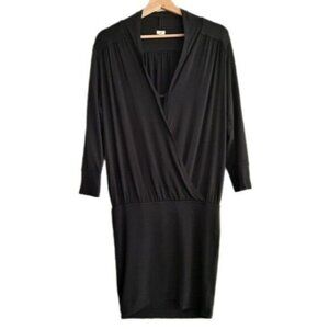 WILFRED Aritzia Faux Wrap Drop Waist Mini Dress Sz M Flawed
